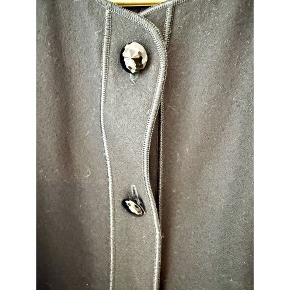 Vintage Mrs H Winter Sweater Blazer Black Wool Buttons - Picture 7 of 7